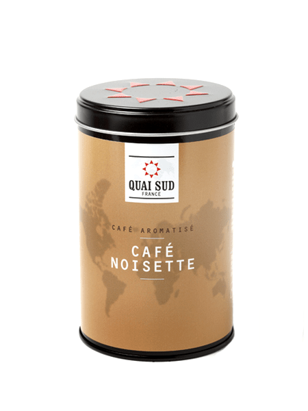 Boîte de café moulu aromatisé noisette
